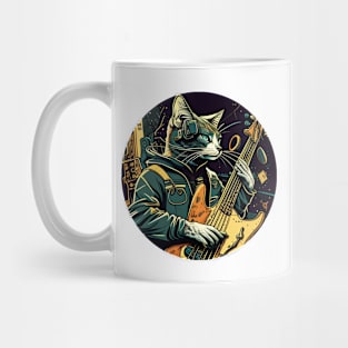 Musician Cat Lover Colorful - Cat Playing Guitar Mug